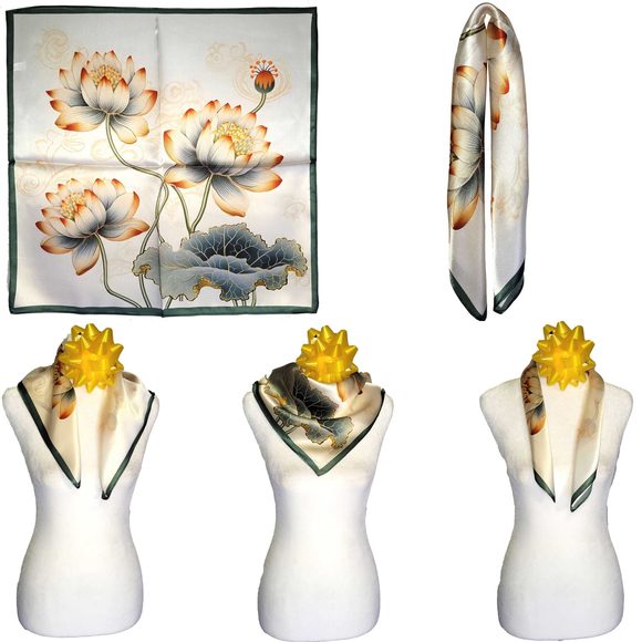 Accessories - NWT Genuine 100% Mulberry Silk Satin Scarf 21"x21" Small Square Shawl 54871